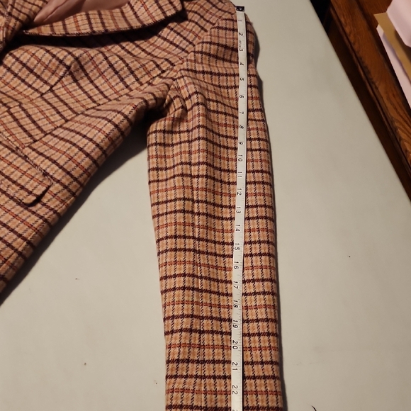 Talbots NWT Pink and Brown Checkered Blazer - Picture 6 of 8